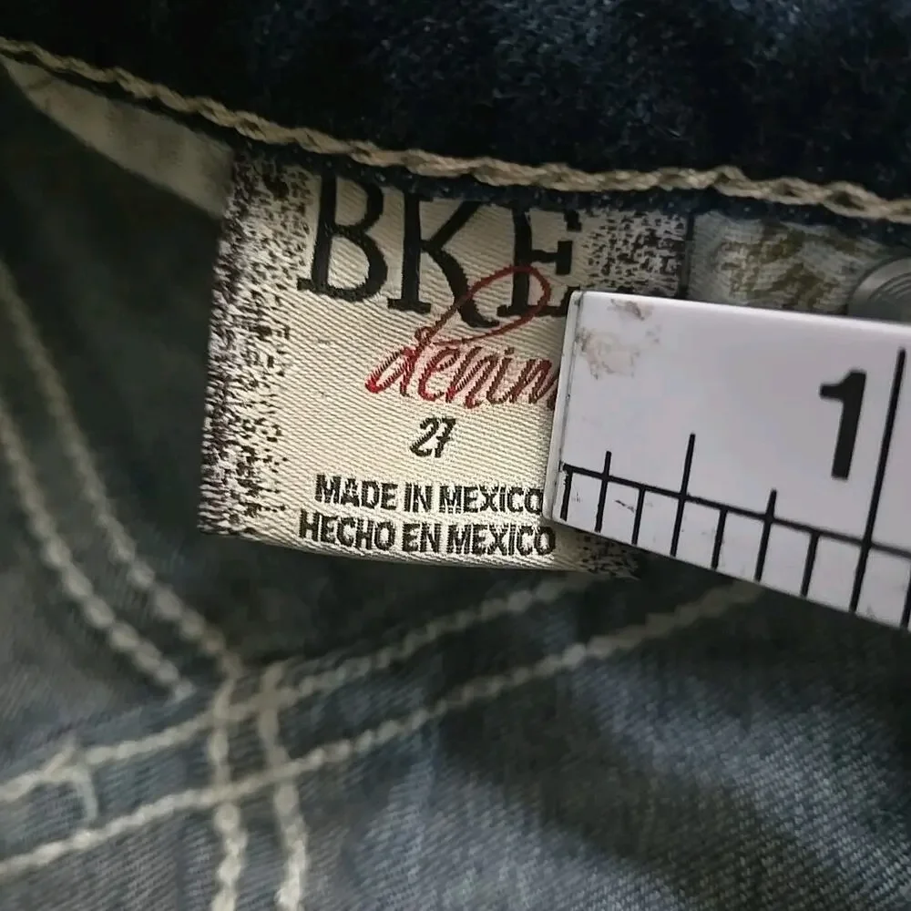 BKE Jeans‎ Womens Size 27 Blue Stella Cropped Straight Leg Stretch